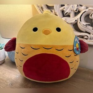 12” Beck Squishmallow Yellow and Red Plush Bird Toy